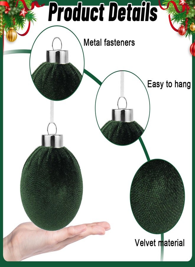 RAISLY 15pcs Christmas Tree Ornaments Velvet Ball,2.36in Flocked Decoration Balls,Shatterproof Multicolor Green Christmas Ornaments Set,Suitable for Xmas Trees,Fireplaces,Room Decorations - Image 3